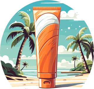 Sunblock Sunscreen Orange Stickdatei