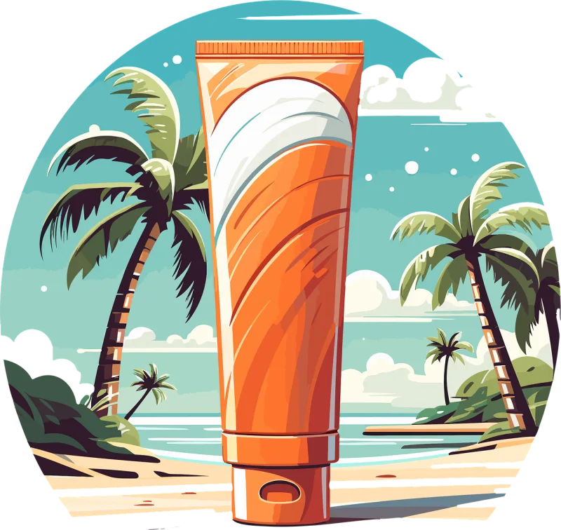 Sunblock Sunscreen Orange Stickdatei – Natur