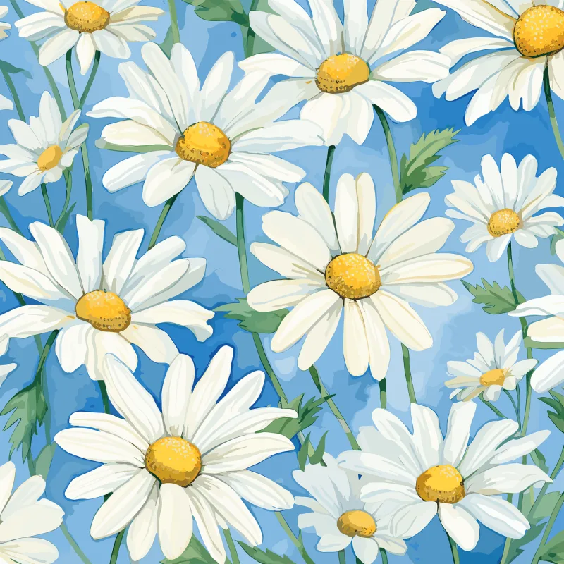 Daisies Pattern Design Stickdatei – Blumen