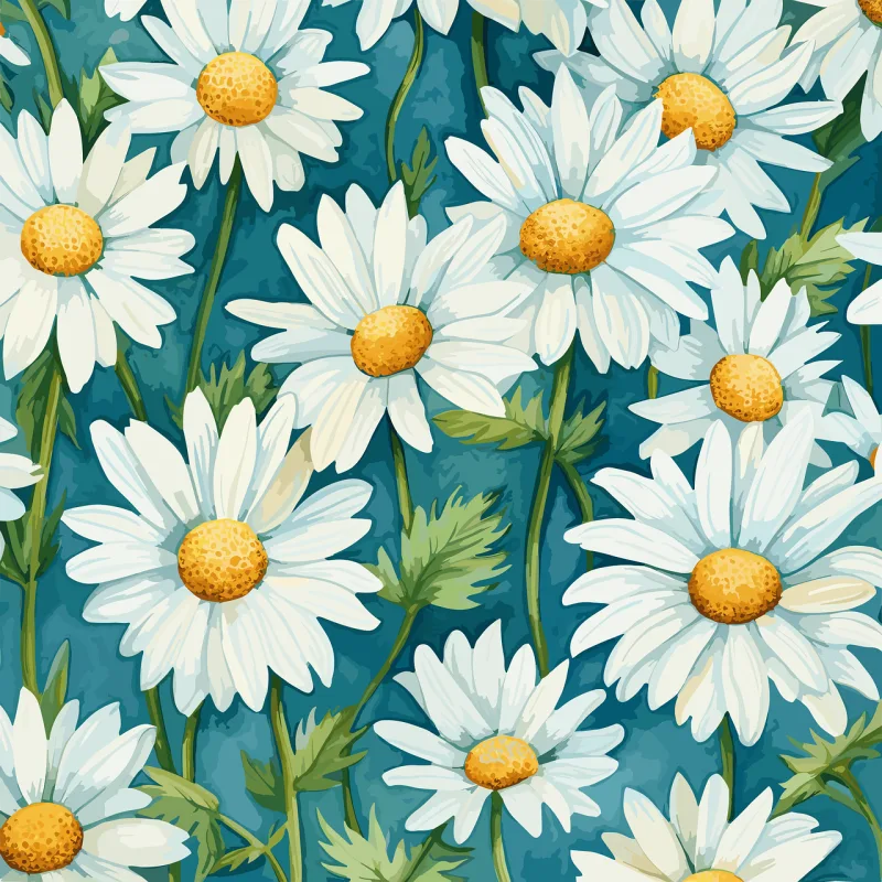 Daisies Pattern Flowers Stickdatei – Blumen