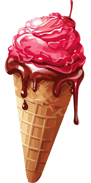 Ice cream Sorbet Strawberry Stickdatei