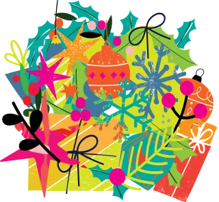 Post card design Art Christmas decorations Stickdatei