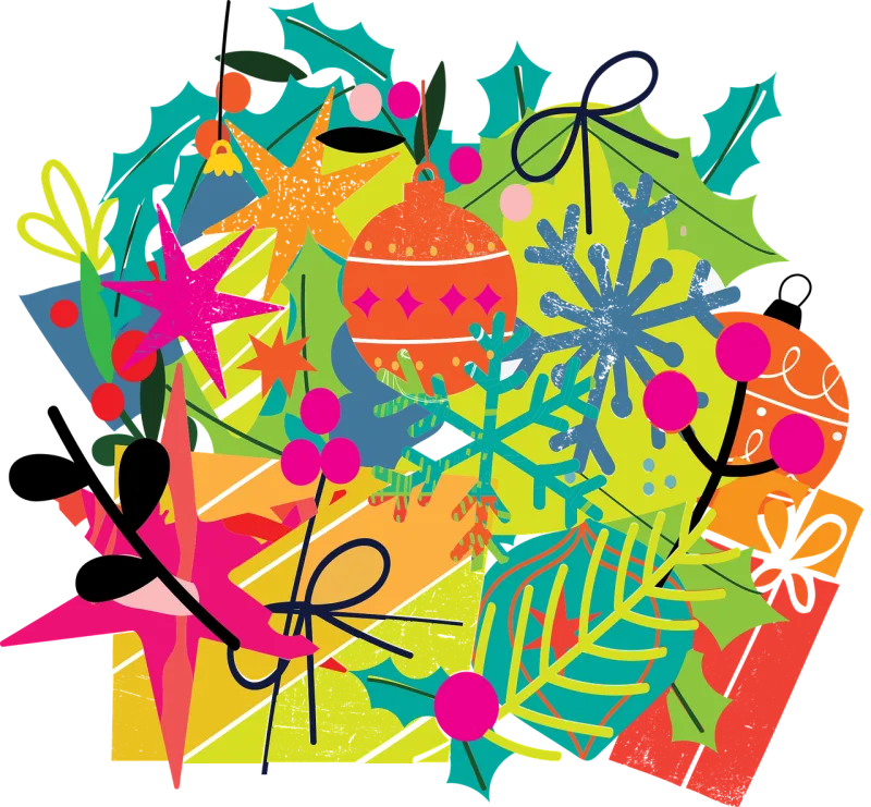 Post card design Art Christmas decorations Stickdatei – Weihnachten