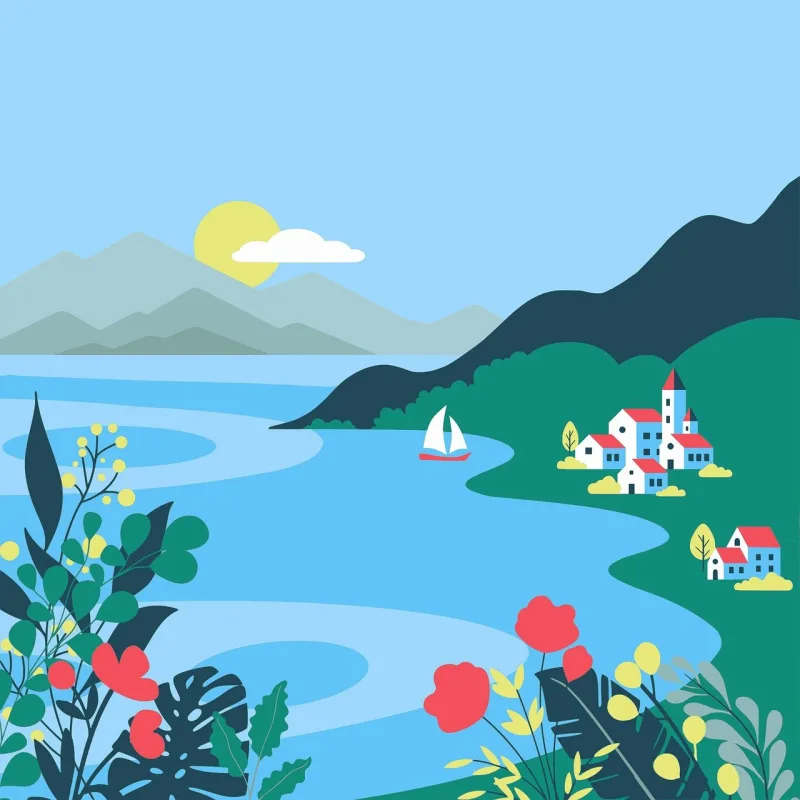 Homes The needle Village Stickdatei – Natur