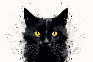 Ai-generated Feline Black cat Stickdatei