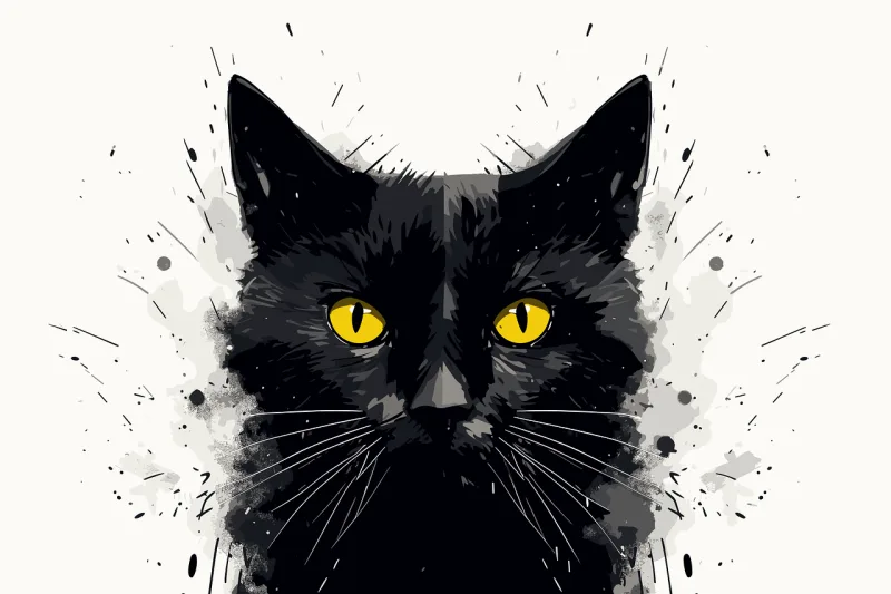 Ai-generated Feline Black cat Stickdatei – Tiere