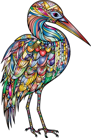 Bird Stork Animal Stickdatei – Kinder
