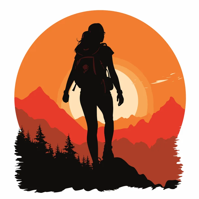 Ai generated Woman Hiking Stickdatei – Natur