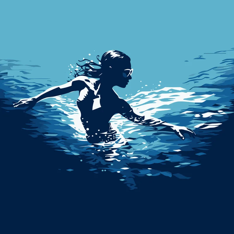 Ai generated Woman Ocean Stickdatei – Sport