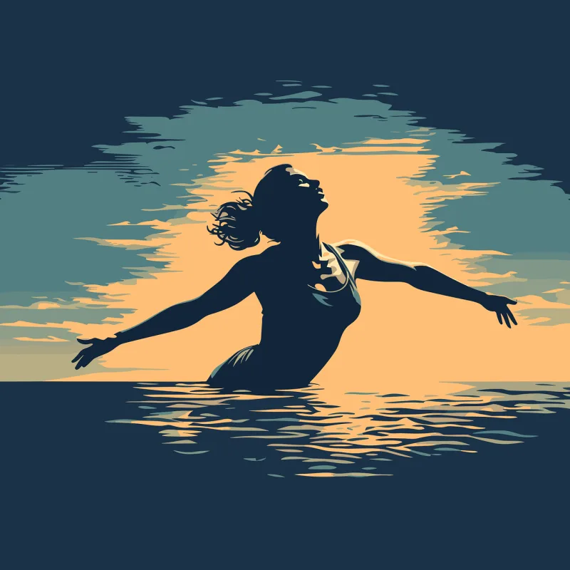 Ai generated Woman Pool Stickdatei – Sport