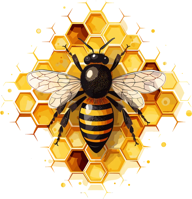 Ai generated Bee Honeycomb Stickdatei – Tiere
