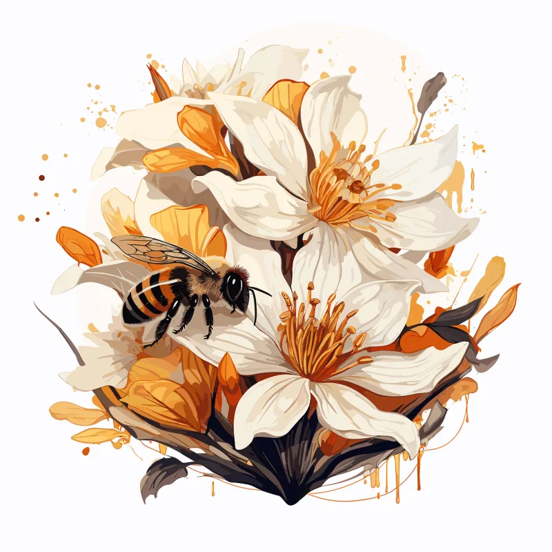 Ai generated Flower background Bee Stickdatei – Tiere