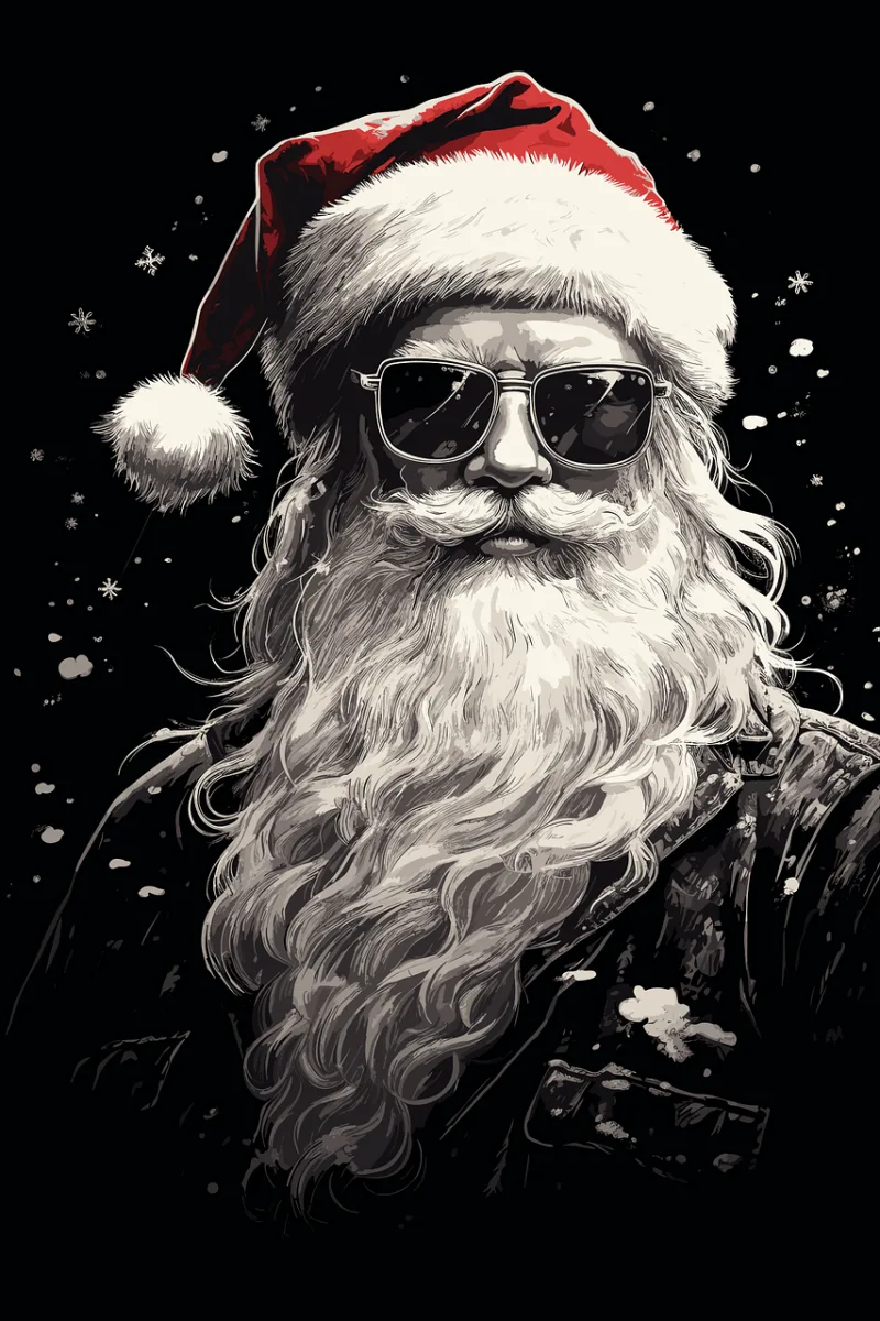 Ai generated Santa claus Sunglasses Stickdatei – Weihnachten
