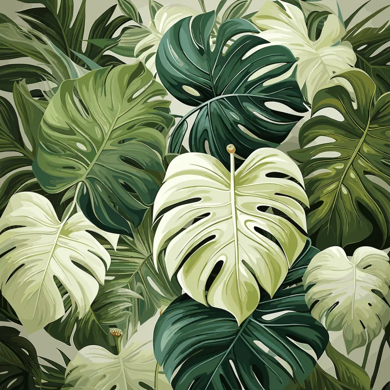 Ai generated Monstera Leaves Stickdatei – Natur