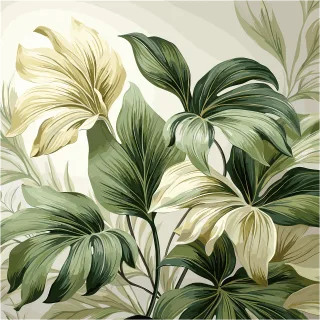 Ai generated Leaves Bush Stickdatei