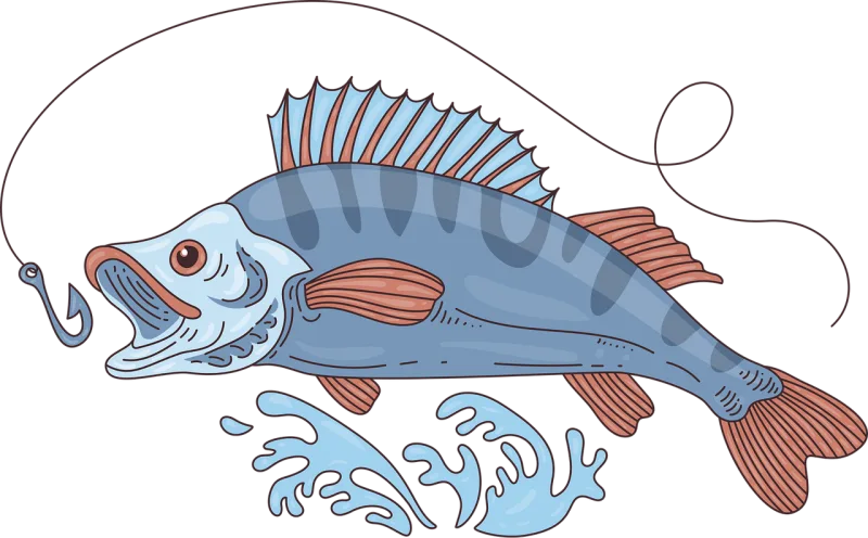 Fish Water Hook Stickdatei – Tiere