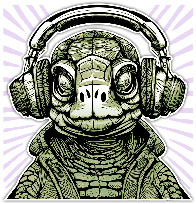 Turtle Headset Tortoise Stickdatei – Tiere