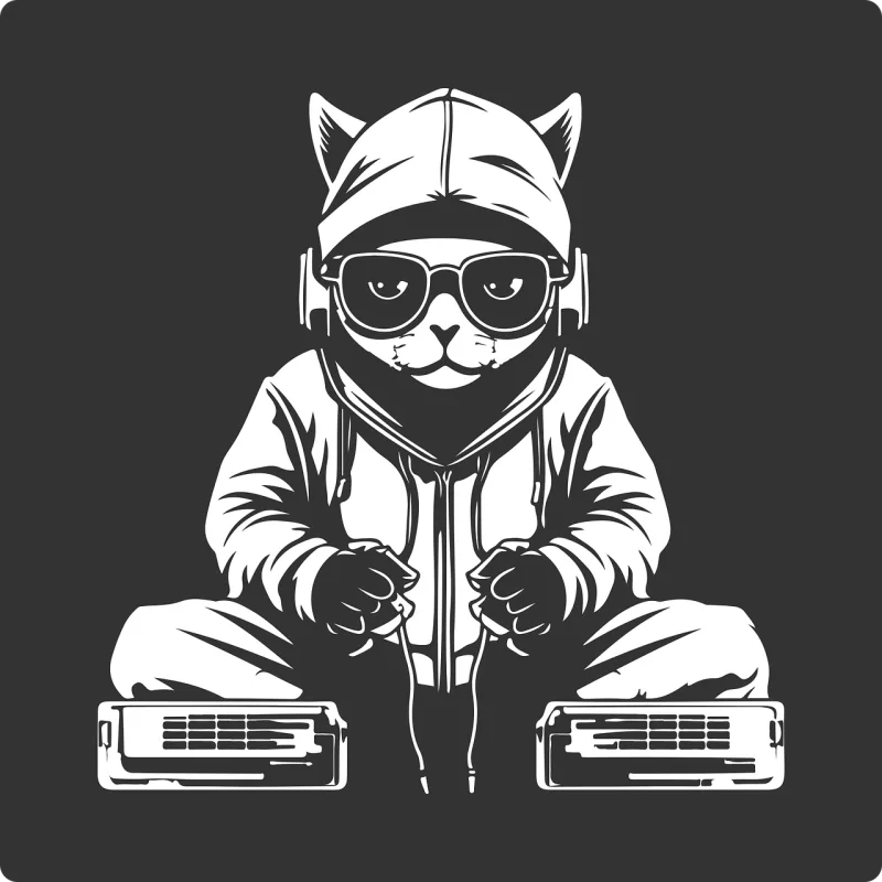 Ai generated Nature Cat Stickdatei – Musik