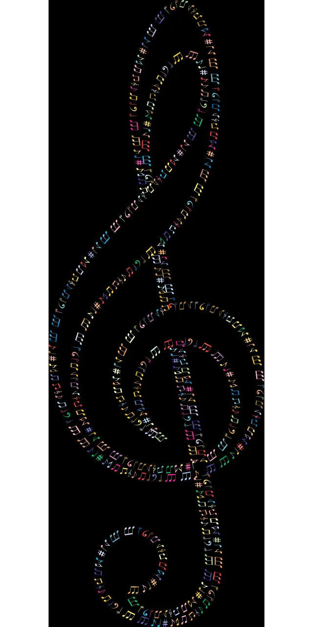 Clef Musical notes Nature Stickdatei – Musik