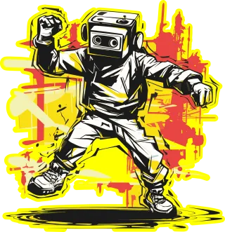 Ai generated Robot Retro Stickdatei