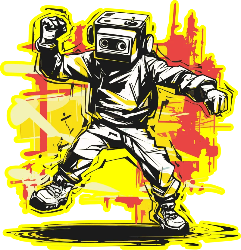 Ai generated Robot Retro Stickdatei – Kinder