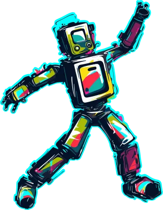 Ai generated Robot Old Stickdatei
