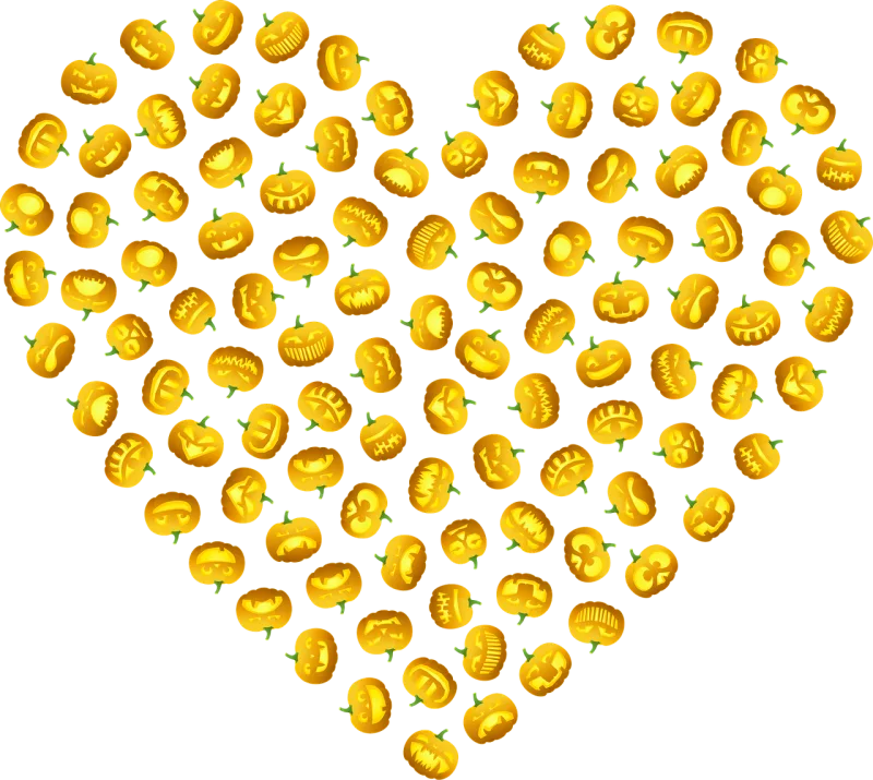 Jack o' lanterns Heart Love Stickdatei – Herzen & Liebe