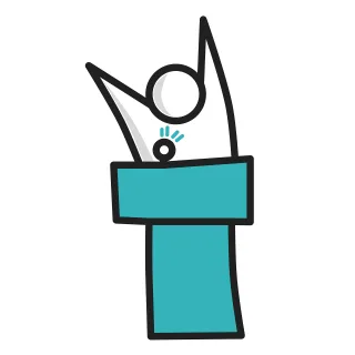 Human Cartoon Speaker Stickdatei