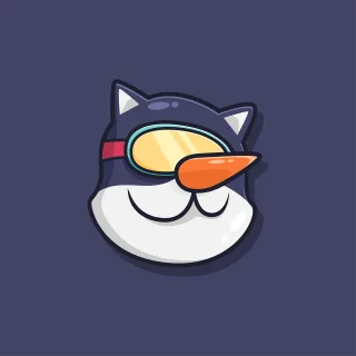 Cartoon Cat Character Stickdatei