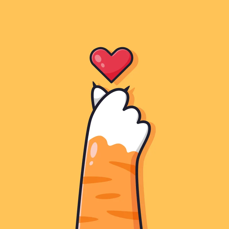 Cat Nature Paw Stickdatei – Herzen & Liebe