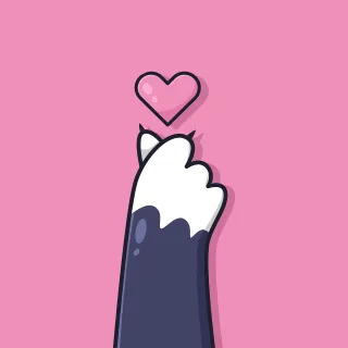 Cat Paw Heart Stickdatei – Herzen & Liebe