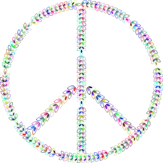 Peace sign Leaves Laurel wreath Stickdatei