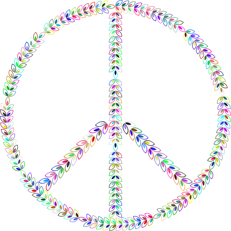 Peace sign Leaves Laurel wreath Stickdatei – Weihnachten