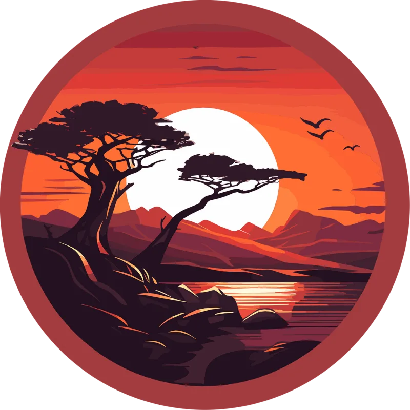 Ai generated Tree Lake Stickdatei – Natur