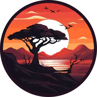 Ai generated Tree Lake Stickdatei