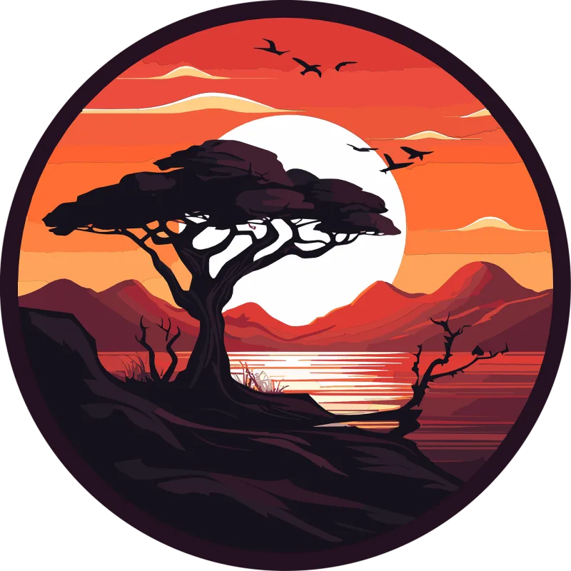 Ai generated Tree Lake Stickdatei – Natur