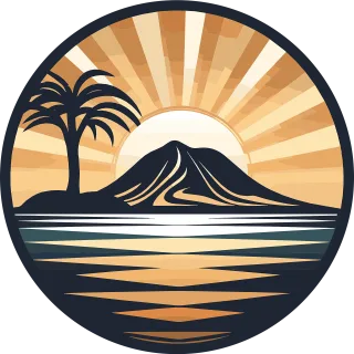 Ai generated Palm tree Sea Stickdatei