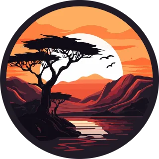 Ai generated Tree Lake Stickdatei
