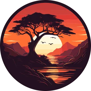 Ai generated Tree Lake Stickdatei