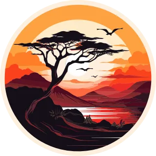 Ai generated Tree Lake Stickdatei