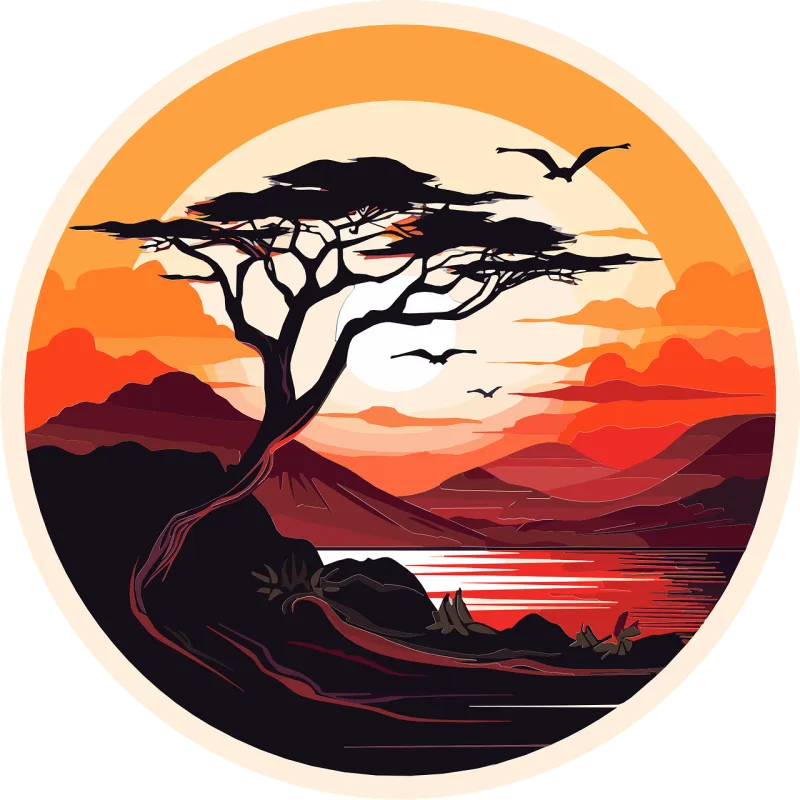 Ai generated Tree Lake Stickdatei – Natur