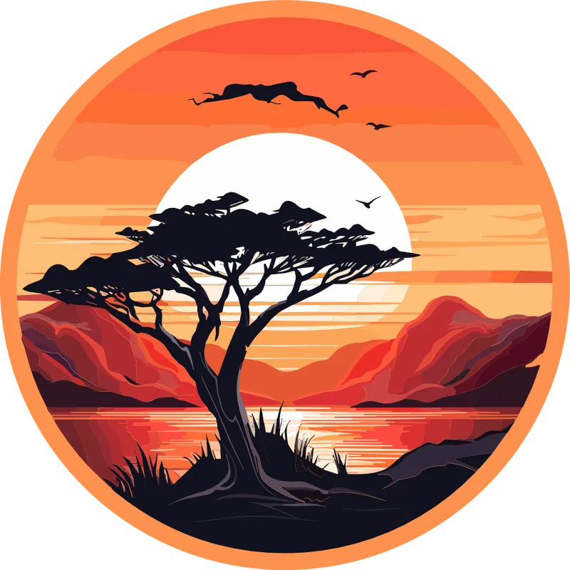 Ai generated Tree Lake Stickdatei – Natur