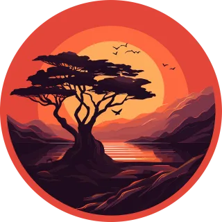 Ai generated Tree Lake Stickdatei – Natur