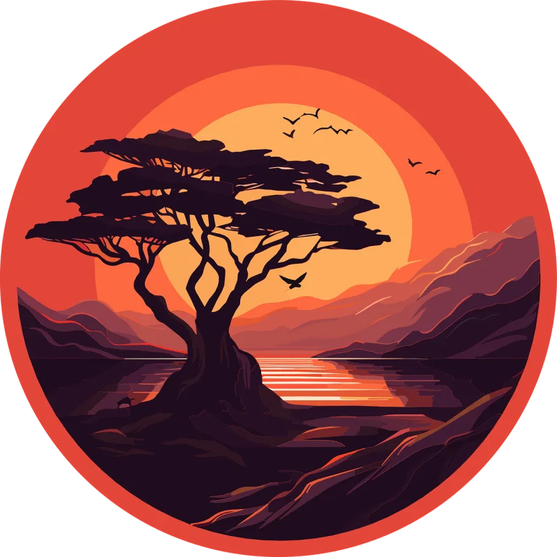 Ai generated Tree Lake Stickdatei – Natur