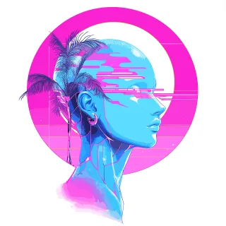 Ai generated Robot Glitch Stickdatei