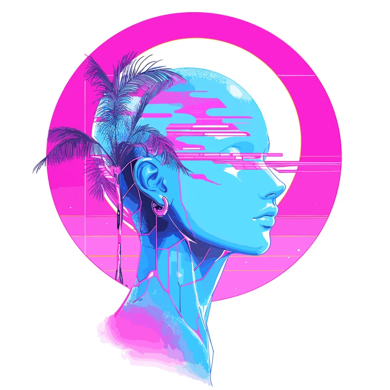 Ai generated Robot Glitch Stickdatei – Kinder