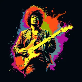 Ai generated Rockstar Guitar Stickdatei