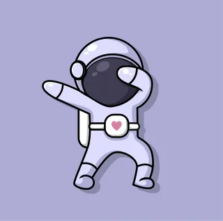 Cute Astronaut Moon Stickdatei