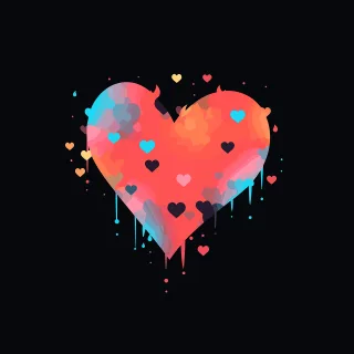 Ai generated Hearts Melting Stickdatei