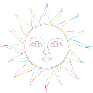 Sun Face Nature Stickdatei